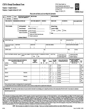 CIGNA Dental Enrollment Form