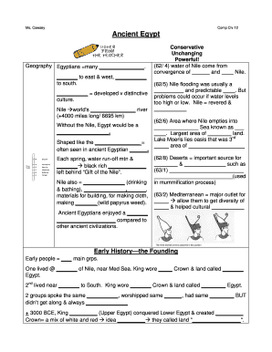 Ancient Egypt Study Worksheet