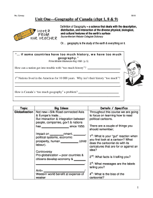 Geography of Canada Worksheet
