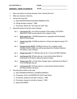 Accounting Application Form