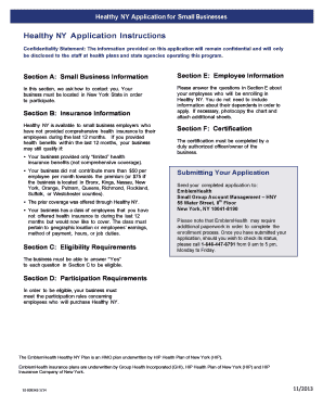 Healthy NY Small Business Application