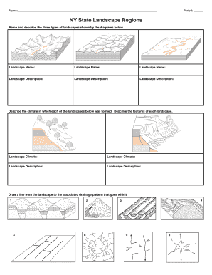 NY State Landscape Regions Worksheet