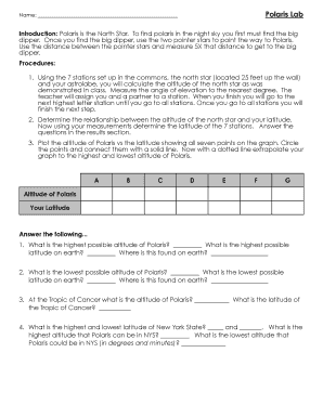 Polaris Lab Worksheet