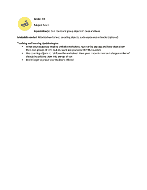 Math Worksheet for Counting and Grouping