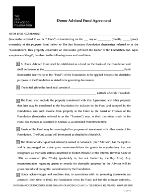Donor Advised Fund Agreement