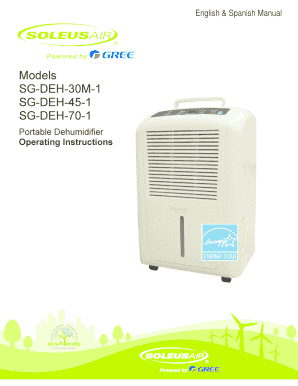 Soleus Air Powered by Gree Portable Dehumidifier Owner's Manual