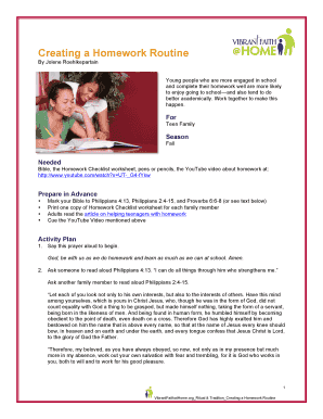 Creating a Homework Routine