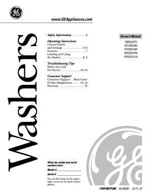 GE Appliances Washer Owner's Manual