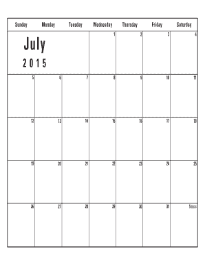Monthly Calendar Template