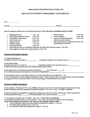 Real Estate Property Manager PDQ Supplemental