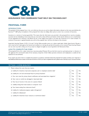 Cyber & Privacy Insurance Proposal Form