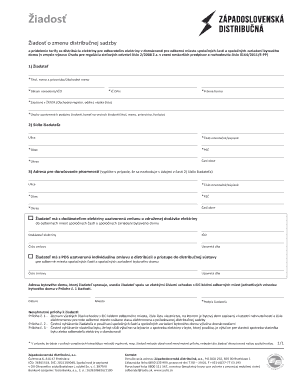 Request for Change of Distribution Tariff