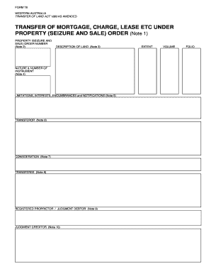 Western Australia Transfer of Mortgage Form T8