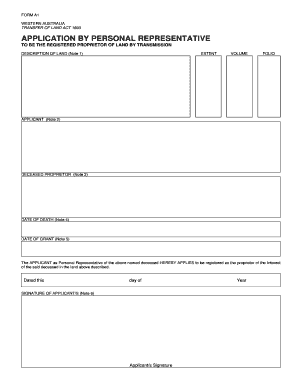 Western Australia Land Transfer Application