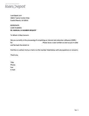 Loan Interest Rate Reduction Request