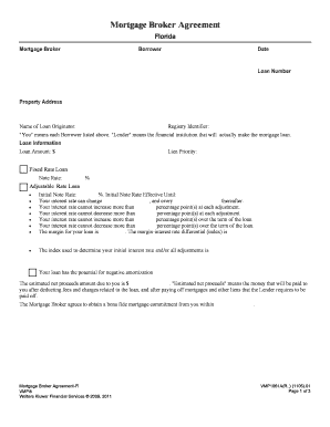Mortgage Broker Agreement Florida