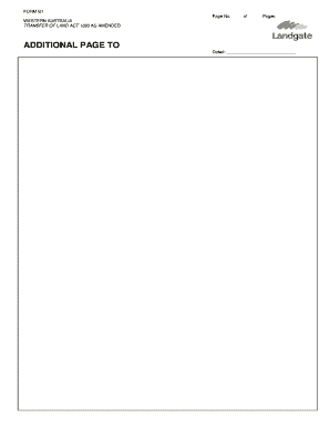 Western Australia Transfer of Land Form B1