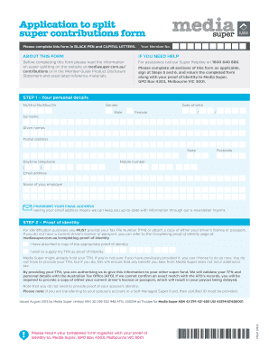 Application to Split Super Contributions Form
