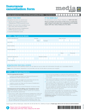 Insurance Cancellation Form