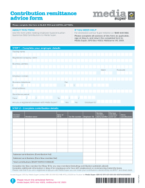 Contribution Remittance Advice Form
