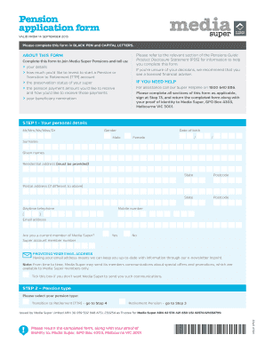 Media Super Pension Application Form