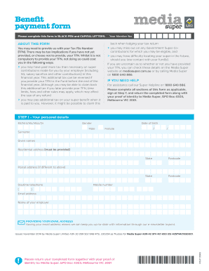 Media Super Benefit Payment Form