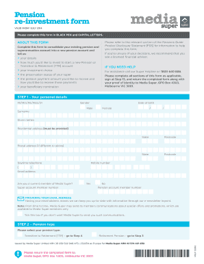 Pension Reinvestment Form