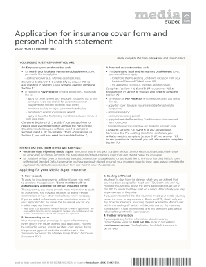 Application for Insurance Cover Form