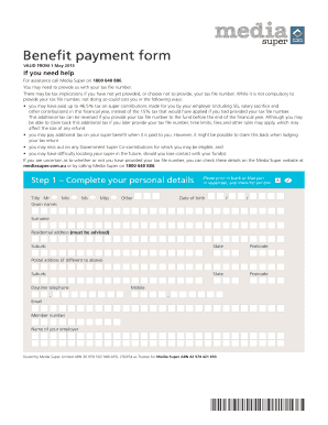 Media Super Benefit Payment Form