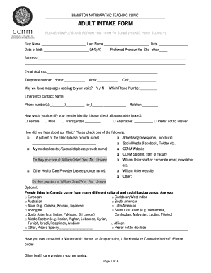 Adult Intake Form