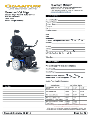 Quantum Q6 Edge Order Form