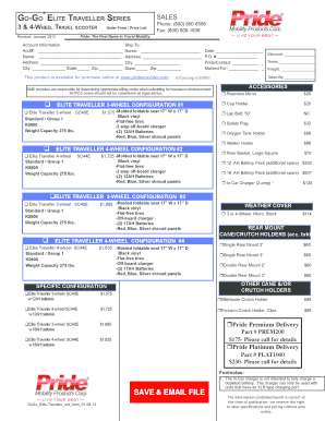 Go-Go Elite Traveller Sales Order Form