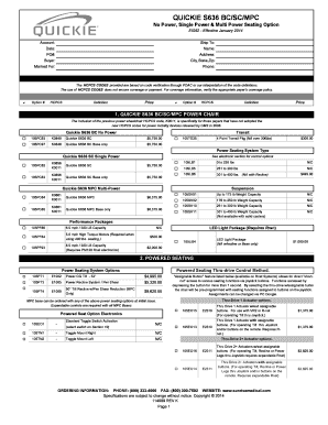 Quickie S636 Power Chair Order Form
