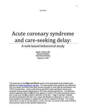 Heart Attack Care-Seeking Study Questionnaire