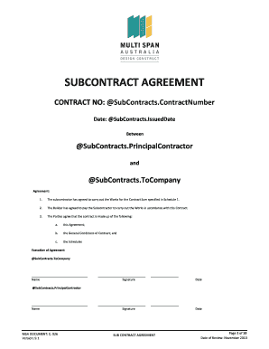 Subcontract Agreement