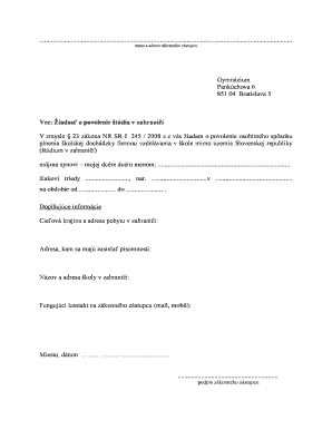 Request for Permission to Study Abroad