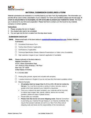 Material Submission Form