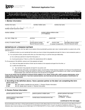 LAPP Retirement Application Form