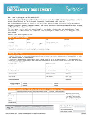 Washington Enrollment Agreement