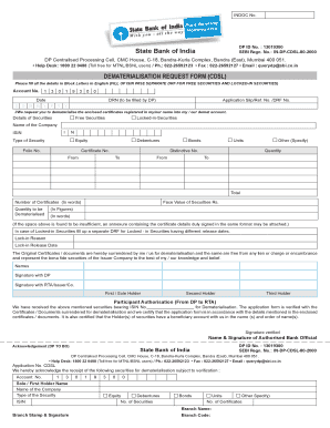 Dematerialisation Request Form