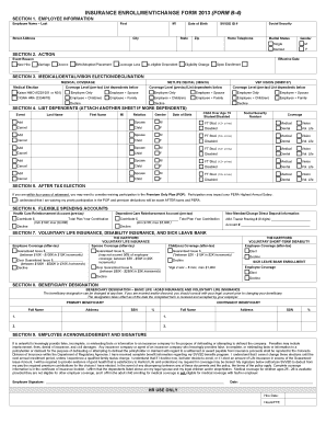 Insurance Enrollment/Change Form