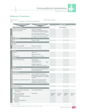 Diabetes Flowsheet