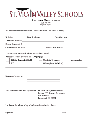 Student Records Request Form