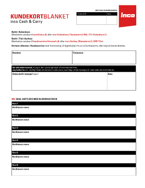 inco Cash & Carry Customer Card Application