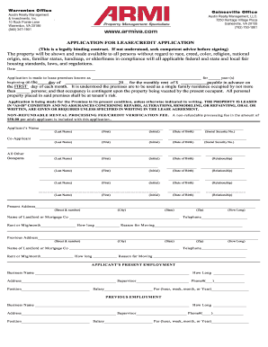 Lease Application Form