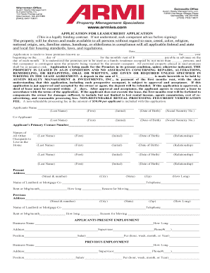 Lease Credit Application Form