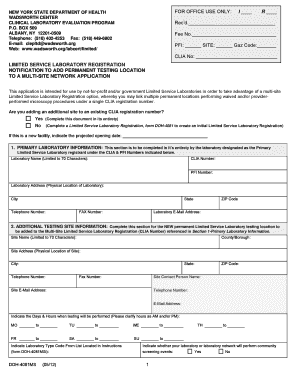 New York Limited Service Laboratory Registration