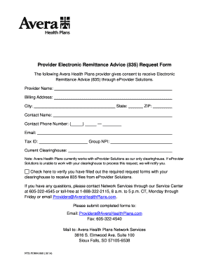 Provider Electronic Remittance Advice Request Form