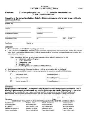 Private Loan Request Form