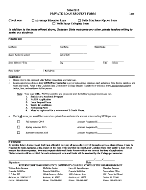 Private Loan Request Form